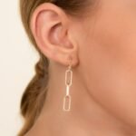 Long Natural Natural Diamond Paperclip Earrings - Image 2