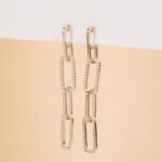 Long Natural Natural Diamond Paperclip Earrings - Image 4