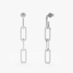 Long Natural Natural Diamond Paperclip Earrings - Image 3