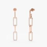 Long Natural Natural Diamond Paperclip Earrings