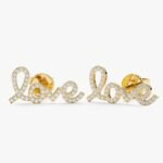 Love Script Natural Diamond Studs - Image 2