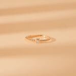 March Birthstone Aquamarine Ring In Solid Gold Beaded Design - Image 4