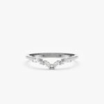 Marquise and Round Natural Diamond Nesting Ring - Image 2