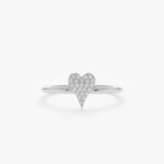 Micro Pave Natural Diamond Heart Ring - Image 2