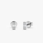 Mini Baguette Cut Natural Diamond Studs - Image 2