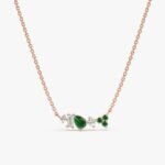Mixed Diamond Emerald Necklace - Image 2