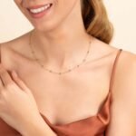 18k Solid Gold Multi Blue Sapphire Station Necklace - Image 4