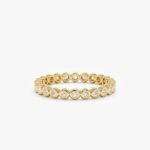 14K Solid Gold Natural Diamond Bezel Eternity Ring - Image 3