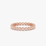 14K Solid Gold Natural Diamond Bezel Eternity Ring - Image 2