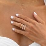 14K Solid Gold Natural Diamond Bezel Eternity Ring - Image 8