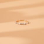 14K Solid Gold Natural Diamond Half Eternity Ring - Image 5