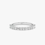 14K Solid Gold Natural Diamond Half Eternity Ring - Image 2