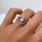 14K Solid Gold Natural Diamond Open Ring - Image 4