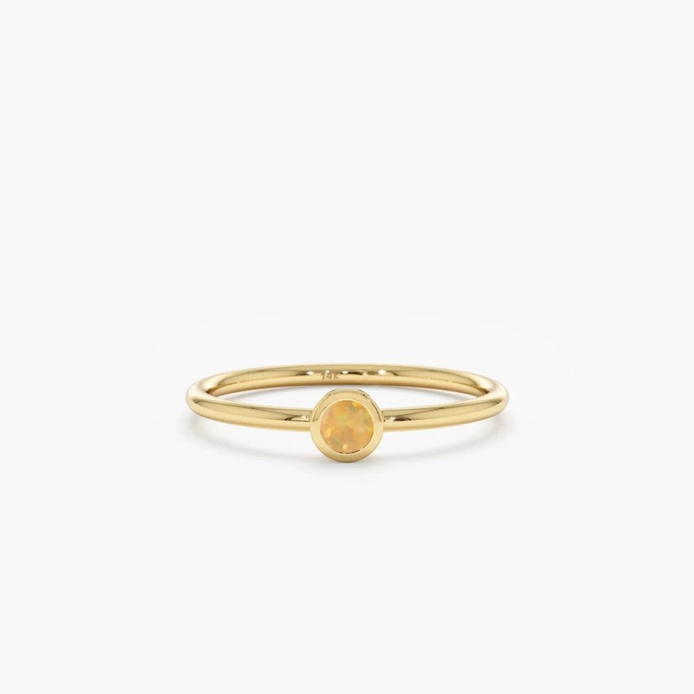 Natural Opal Bezel Ring