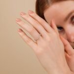 14K Solid Gold Pave Natural Diamond Dome Ring - Image 3