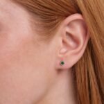 14K Solid Gold Pear Cut Emerald Studs - Image 3