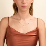 18k Solid Gold Peridot Station Necklace - Image 4