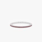 14K Solid Gold Prong Set Ruby Eternity Band - Image 3