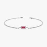 18k Solid Gold Ruby Birthstone Bracelet - Image 2