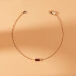 18k Solid Gold Ruby Birthstone Bracelet - Image 6