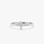 Sideways Natural Diamond Cross Ring - Image 4