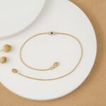 18k Solid Gold Single Sapphire Diamond Eye Bracelet - Image 3