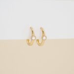 Solid Gold Diamond Bezel Huggies - Image 8