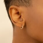 Solid Gold Diamond Bezel Huggies - Image 6