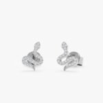 Solid Gold Natural Diamond Snake Studs - Image 2