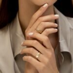 Solid Gold Hollow Moissanite Wedding Ring - Image 2