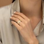 Solid Gold Hollow Moissanite Wedding Ring - Image 5