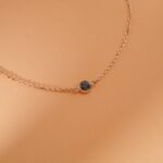 18k Solid Gold Solitaire Black Onyx Necklace - Image 4