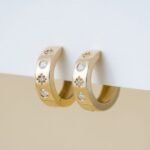 Thick Starburst Diamond Hoops - Image 4