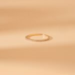 18K Solid Gold Thin Natural Diamond Eternity Band - Image 3