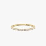 18K Solid Gold Thin Natural Diamond Eternity Band