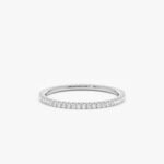 18K Solid Gold Thin Natural Diamond Eternity Band - Image 2