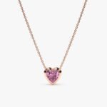 18k Solid Gold Tourmaline Heart Necklace - Image 3