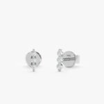 Triple Natural Diamond Bar Studs - Image 2