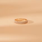 18K Solid Gold Wide Natural Diamond Eternity Band - Image 5
