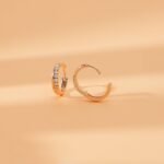 X Shape Natural Diamond Huggies - Image 11