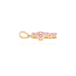 14K Solid Gold Pink Sapphire Cross Pendant - Image 3