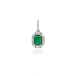 14K Solid Gold Emerald Pendant