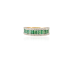 18K Solid Gold Emerald Half Eternity Band