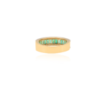 18K Solid Gold Emerald Half Eternity Band - Image 6