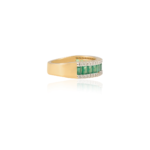 18K Solid Gold Emerald Half Eternity Band - Image 4