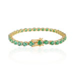 18k Solid Gold Emerald Tennis Bracelets - Image 3