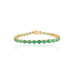 18k Solid Gold Emerald Tennis Bracelets