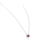 18k Solid Gold Oval Ruby & Diamond Necklace - Image 4