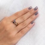 14K Solid Gold Amethyst Stacking Ring - Image 7