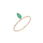 18K Solid Gold Floating Emerald Ring - Image 2